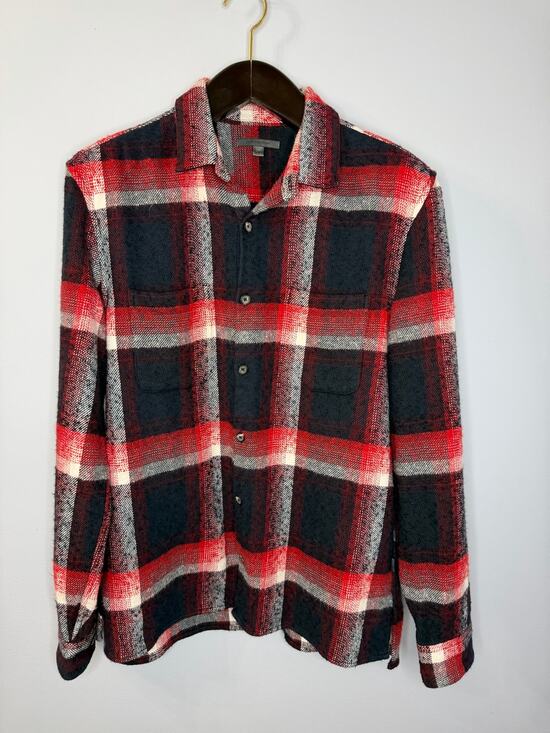 John Varvatos Other - John Varvatos Farron Wool Flannel Plaid Button-Up Long-Sleeve Shirt Sz M